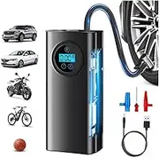 Car Tire Inflator Portable Air Compressor,Portable Cordless Digital Air Pump,7500mAh 150PSI,Tire Inflator Rechargeable,Electric Air Pump for Car, Motorcycle, Bicycle, Ball