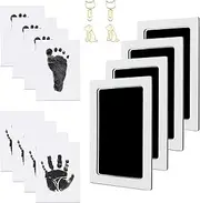 4-Pack Inkless Hand and Footprint Kit, Non-Toxic Baby Handprint and Footprint Kit Infant Hand and Foot Stamp with 4 Ink Pads and 8 Imprint Cards, Dog Paw Print Kit Clean Touch Ink Pad