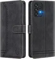 [GoodcAcy] Mobile Phone Case Compatible with Samsung Galaxy A53 Leather Folding Protective Case Wallet Cover Flip Case for Samsung Galaxy A53 Flip Case Black