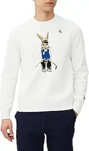 PEARLY GATES(パーリーゲイツ) Parly Gates 053-3270905 Men's Crew Neck Knit (Golf Rabbit Pattern, Stretchable) / Golf