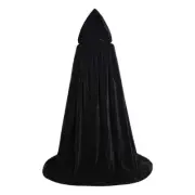 Hooded Cloak Long Velvet Cape Full Length Robe Halloween Cosplay Costumes Unisex