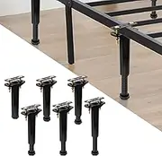 6 Pcs Adjustable Height Bed Support Legs, 7.5-12.6 inch Bed Frame Support Leg, Plastic Bed Replacement Legs, Frame Centre Slats Support Leg, Thickened Bed Slats Support Legs for Cabinet
