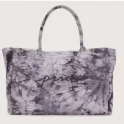 VS PINK Victoria's Secret Canvas Tote Black Purple Tie Dye Zip Weekender Bag