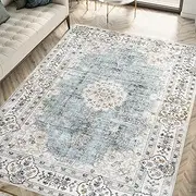 MARLOW Fluffy Floor Rugs 6mm Short Pile, 80x120cm Skin Friendly Shaggy Area Rugs, TPR Anti-Slip Backing ，Soft Large Home Decor Carpet Indoor - for Bedroom,Dining Room,Living Room(Vintage Green)