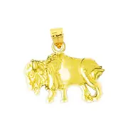 14K Gold Small Bison Charm