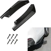 2Pcs Rear Bumper Diffuser Spoilers for Cars, Rear Bumper Canard Diffuser Splitter Protector, Universal Rear Bumper Lip Splitter Diffuser Spoiler Kit Exterior Decorations for Car (Black)