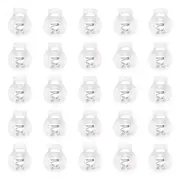 Clear Plastic Cord Locks Round Ball Single Hole Spring Toggle Stoppers for Dr...