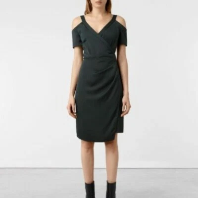 Nwt All Saints Women's Cadia Dress Oil Black Size 4