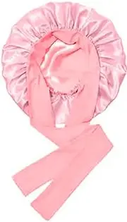 [Generic] Reversible Satin Bonnet for Sleeping Women Double Layer Hair Bonnet with Elastic Tie Band Night Cap