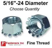 5/16"-24 K Lock Hex Star Lock Nuts Keps Zinc Plated FINE Thread (Pick Quantity)