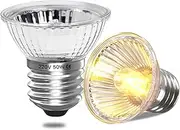 E27 Reptile Heating Bulb, UVA UVB Bulb Tortoise 50W Basking Bulb, Turtle Tank Light Bulb, Vivarium Heat Lamp for Bearded Dragon, Lizard, Gecko, Ball Python (Dimmable, Pack of 2)