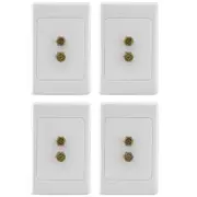 4 Pack - PRO2 1 way 2 Terminal Speaker Wall Plate/2X Banana Sockets/Suit Clipsal