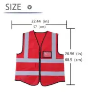 Multi-funcitonal High Multicolor Reflective Vest Safety Security Waistcoat - Red