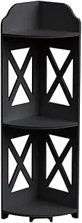 DelSol Corner Shelf Stand 3 Tier, Waterproof Toilet Paper Holder,Storage Organizer Great for Bathroom, Corner Shelf Perfect for Small Space, (Black)