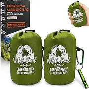 Ironstripe Bivy Sack Emergency Sleeping Bag – XL Waterproof Survival Sleeping Bag with Emergency Whistle, Built-in Hood & Thermal Mylar – Tear & Puncture-Resistant Emergency Bivy Bag