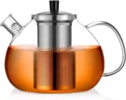 67Oz XL Large Glass Teapot with Infuser Stovetop Safe, Tea Pots