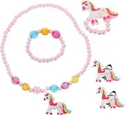 NAMOARLY Girls Boys and Girls Jewelry Set Necklace Bracelet Ring Earring Unicorn Jewelry Kit for Birthday