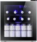 Mini Fridge Cooler - 60 Can Beverage Refrigerator Glass Door for Beer Soda Wine