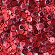 5mm Cup SEQUIN FACET PAILLETTES ~ RED Metallic ~ Made in USA