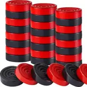 24 Pcs Wooden Checkers Pieces with Stackable Ridge in Drawstring Storage Pouch