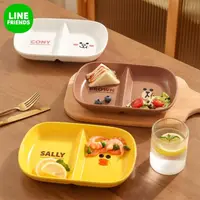 在飛比找momo購物網優惠-【LINE FRIENDS】熊大兔兔陶瓷分格餐盤(可微波)