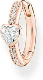 [Thomas Sabo] Single hoop earring with heart and white stones rose gold
