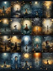 20 Pcs Daughter Of The Moon Tags Junk Journal Scrapbook USA