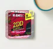 EMTEC 2DD Floppy Disc 3.5" - Set 4 x Coasters NEW 3.75" x 3.75" Non Slip