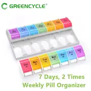 Portable colorful Weekly Pill Organizer Case Box 7 Day Pill Organizer Box Holder