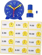 Toddmomy 1set Boy Girl Teaching Clock Set Interactive Learning Tool with Stamp and Cards for Classroom and Home Activities Engaging Educational Clock Model for Boy Girl
