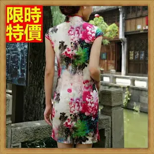 旗袍真絲短禮服-唐裝精美花色改良式時尚連身裙68p13【獨家進口】【米蘭精品】