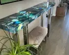12"x30" Handmade Luxurious Agate Stone Console Table Top Corner Side Interior De
