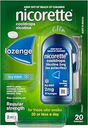Nicorette Quit Smoking Regular Strength Cooldrops Nicotine Lozenge Icy Mint 20 Pack
