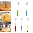 Easy Operation Egg Whisk Stainless Steel Beater Semi-automatic Hand Push Mixer