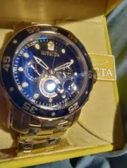 New! Invicta Pro Diver SCUBA Trinite & Flame Fusion Crystal All Stainless Watch!