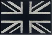 Tactical British Union Jack Embroidered Patch England Flag UK Great Britain Iron On Sew On Emblem - White & Black