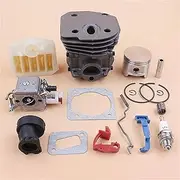 45mm Cylinder & Piston Carburetor Air Filter & Intake Manifold Gasket Kit For HUSQVARNA Chainsaw 353 351 350 346 346XP 345 340