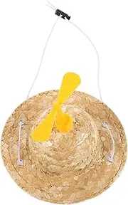 Generic Adjustable Woven Dog Hat with Dragonfly Decorative Sun Hat for Small Dogs and Cats Comfortable Fit for Pet Cosplay and Parties UV Protection Accessory