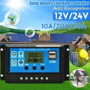Solar Panel Charge Controller Regulator auto dual USB 10A/30A/20A Battery PWM