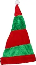 Santa's Helper Costume Oversized Adult Plush Striped Hat Xmas Party Prop Festive Long Headwear