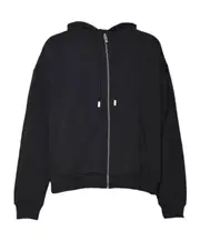 GCDS Drawstring Zip-Up Hoodie M Black