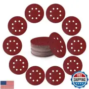 Sanding Discs 5-Inch 8-Hole Aluminum Oxide Sandpaper for Woodworking with Hoo