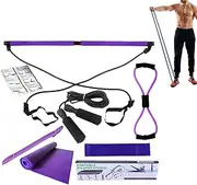 Home Pilates Kit - Gym Kit Skipping Rope Resistance Band,8X Stretching Workout Equipment, Yoga Set Full Body Exercise for Women & Men