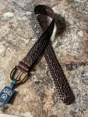 Vintage Chaps Brown braided leather belt NWT Medium