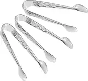 MAGICLULU 3Pcs Stainless Steel Food Tongs Mini Sugar Cube Ice Cube Clips Versatile Kitchen Utensils for Salad Lemon Slices Easy to Clean Mirror Polished Finish Silver