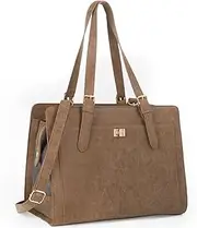 Stylish Pet Carrier Purse Leather Bag for Small Dogs Cats Puppy,Airline Approved Soft-Sided Carriers (Vintage Brown)