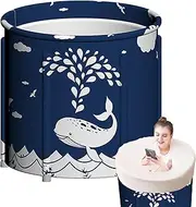 Foldable Bathtub - Oxford Cloth Folding Bath Tub | Shower Soaking Barrel for Relaxing | Thickened Inflatable Bath Tub | Lightweight Folding Bathtub for Adults for Shower Stall Soaking SPA and Ice Bath