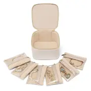 Travel Jewelry Case Small Jewelry Box with 6 Transparent Zipper Pockets