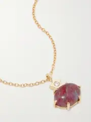 [Andrea Fohrman] Andrea Fohrman - Mini Cosmo 14-karat Gold, Kyanite And Diamond Necklace - Red - One size One size Red