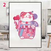 Frosted Window Film Japanese Static Cling Glass Sticker Lucky Cat Retro PVC